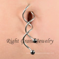 316L Surgical Steel Star Cubic Zircon Spiral Navel Rings